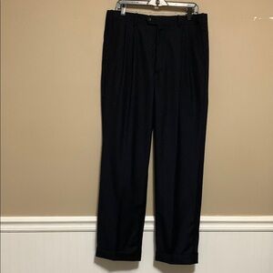 Paul Betenly Men’s Como Classic 100% Wool Navy Dress Pants 34 Office Quite